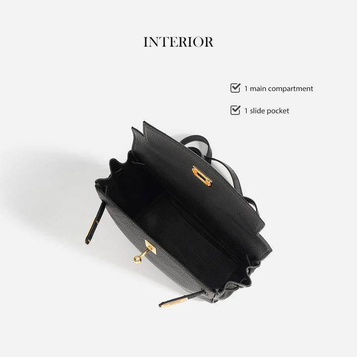 Kelly Rucksack aus Narbenleder mit verstellbaren Riemen