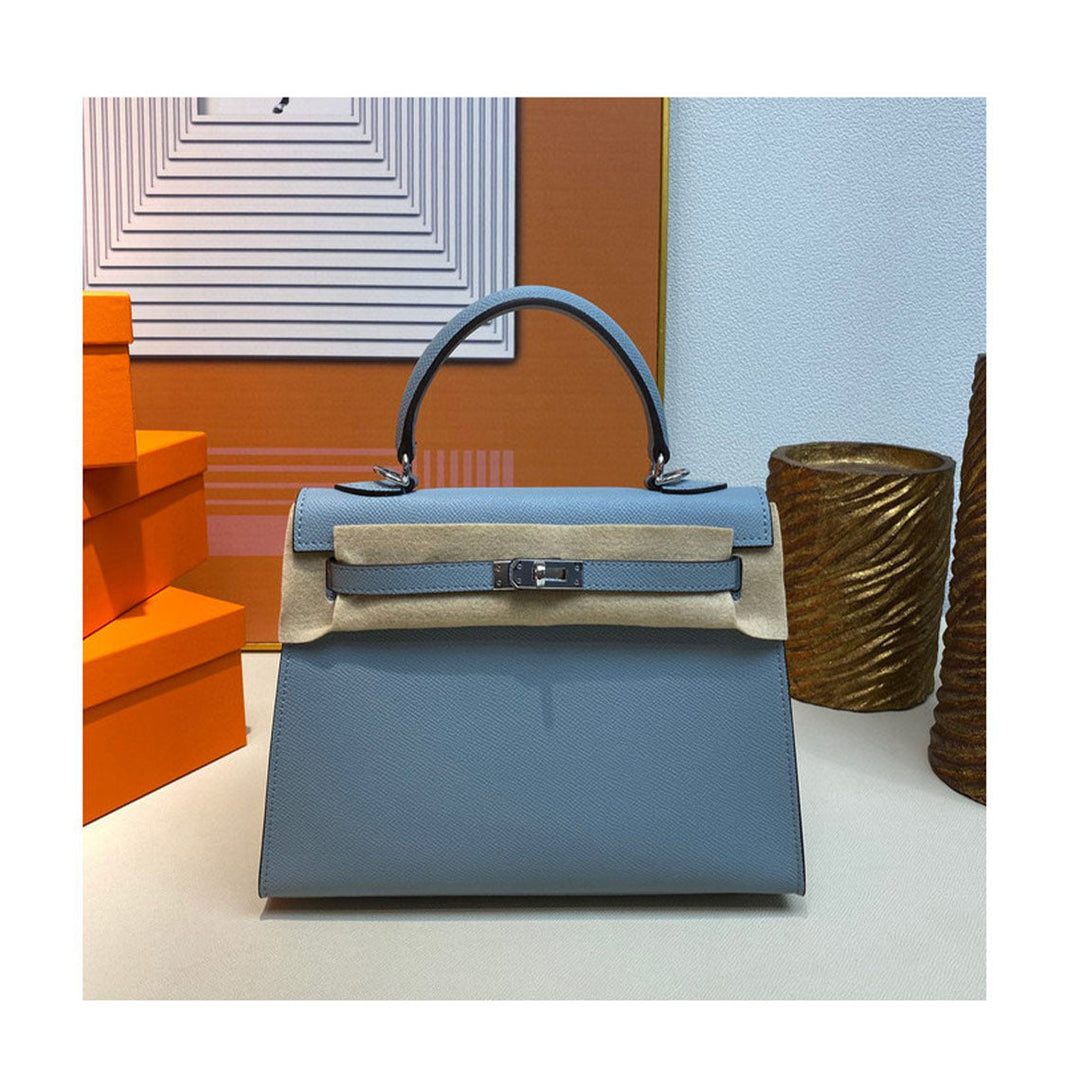Kelli-Handtasche aus Epsom-Narbenleder mit Henkel und Schulterriemen