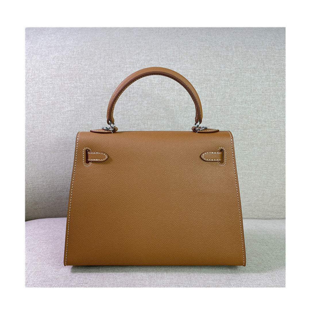 Kelli-Handtasche aus Epsom-Narbenleder mit Henkel und Schulterriemen