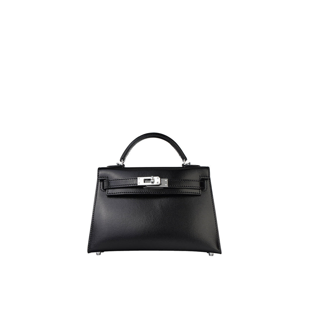 Mini Sellier Kelli Tasche aus Boxleder mit schmalem Schulterriemen