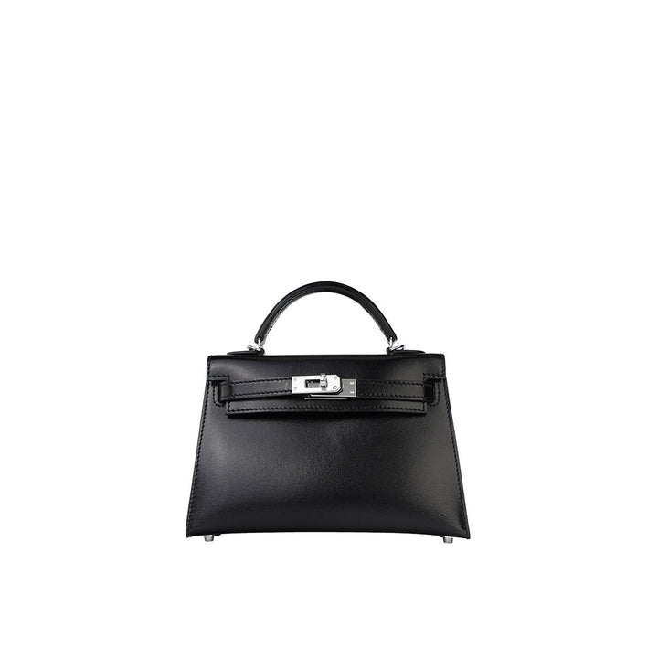 Mini Sellier Kelli Tasche aus Boxleder mit schmalem Schulterriemen