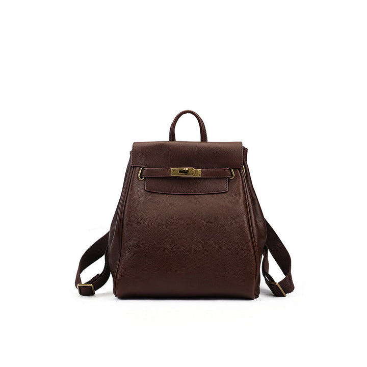 Klassischer Lederrucksack für Damen mit Kelly-Schloss und verstellbaren Trägern
