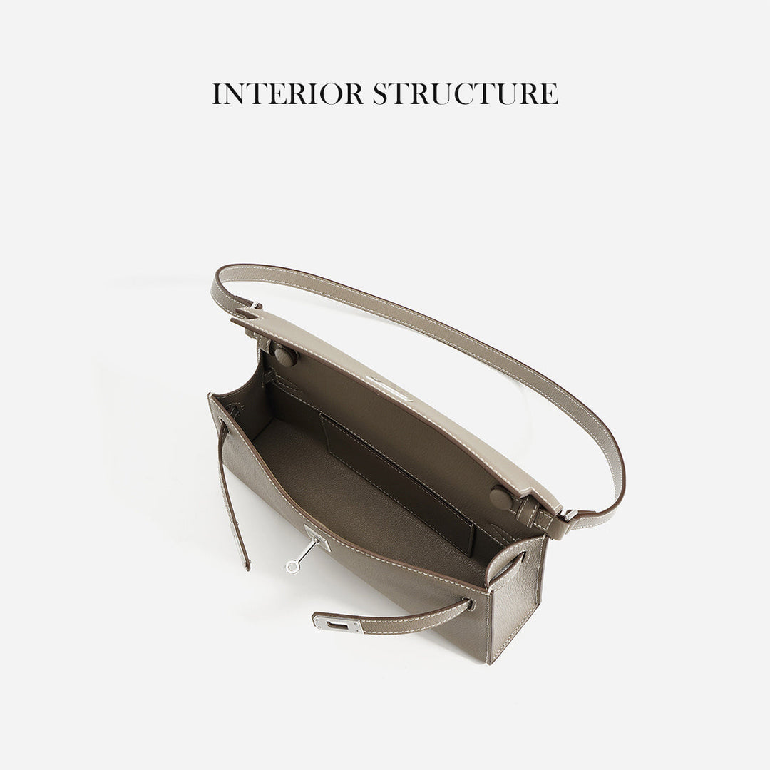 Elan Schultertasche aus Leder mit abnehmbaren Riemen