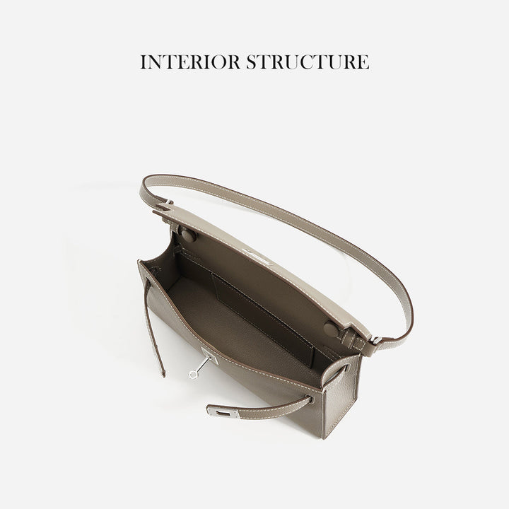 Elan Schultertasche aus Leder mit abnehmbaren Riemen