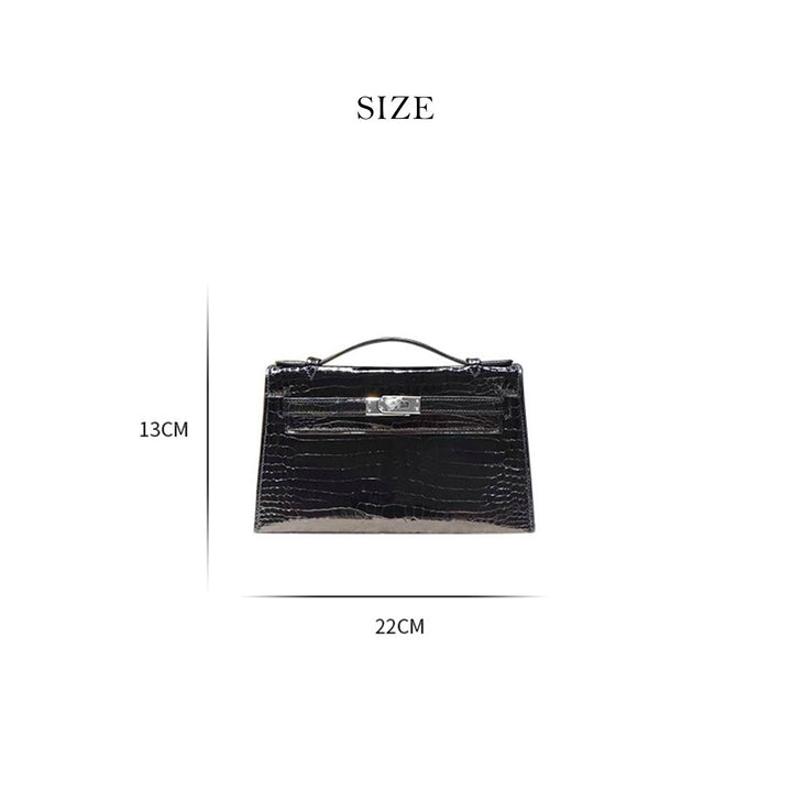 Kelli Clutch aus Leder mit Kroko-Prägung und Drehverschluss