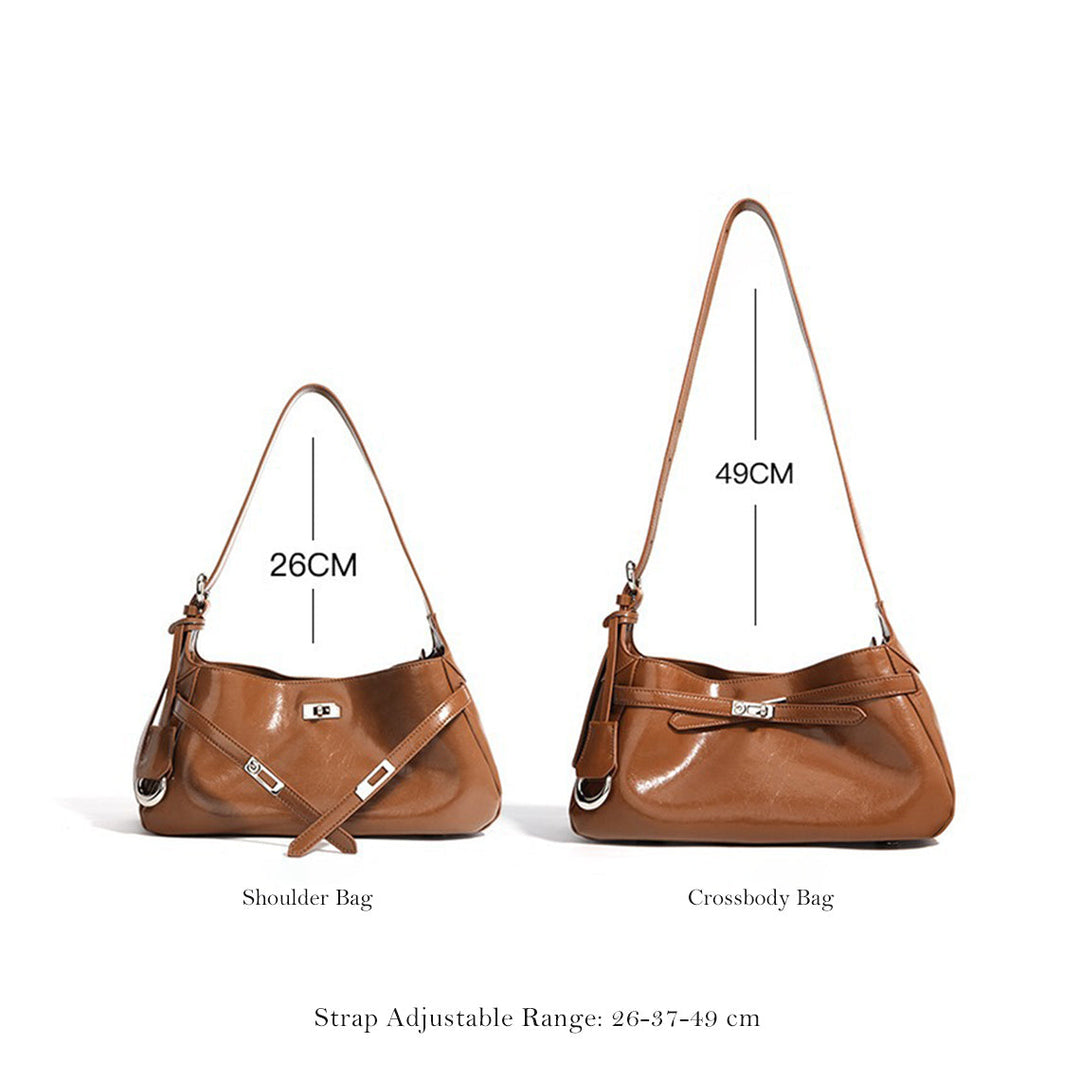 Kelli Hobo-Tasche aus Lackleder mit verstellbarem Riemen