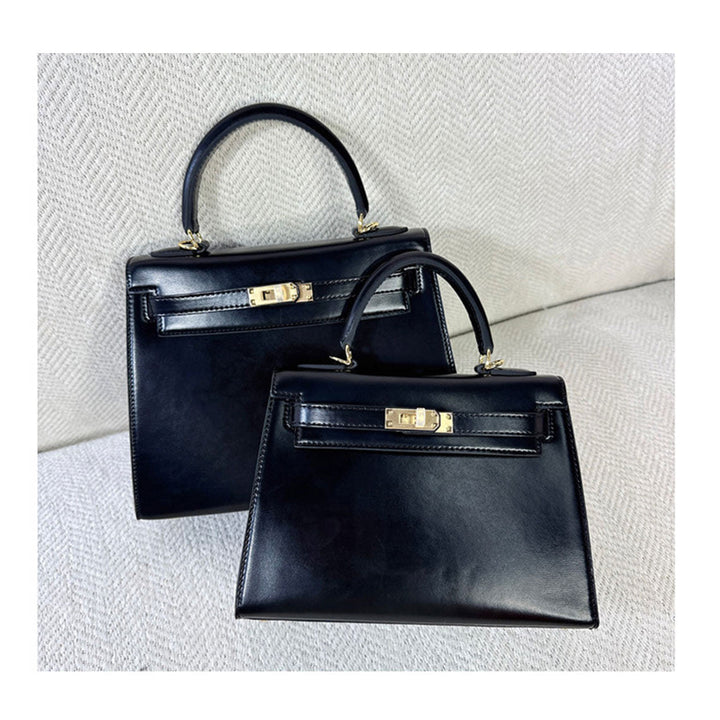 Mini Sellier Kelli Tasche aus Boxleder mit schmalem Schulterriemen