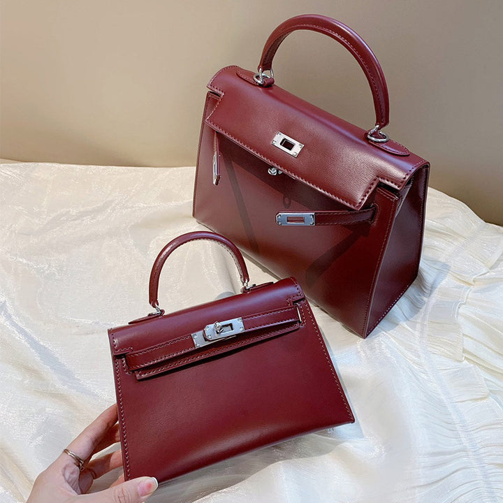 Mini Sellier Kelli Tasche aus Boxleder mit schmalem Schulterriemen
