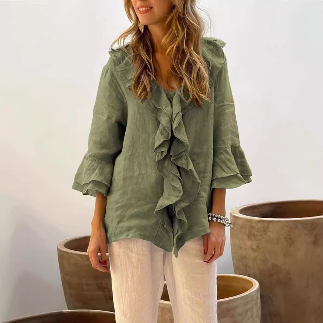 Marie Elegante Rüschenbluse – Für feminine Raffinesse und stilvollen Komfort