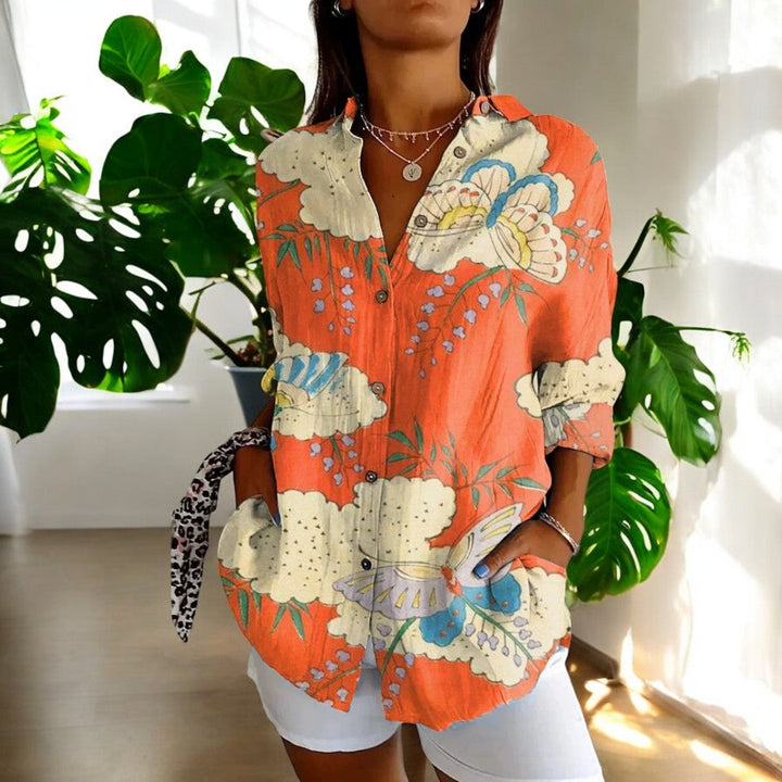 Carla Vintage-Bluse mit Blumendruck – Für zeitlose Eleganz und sommerlichen Charme
