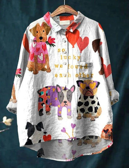 Lola Kreatives T-Shirt mit Hunde-Kunstmotiv