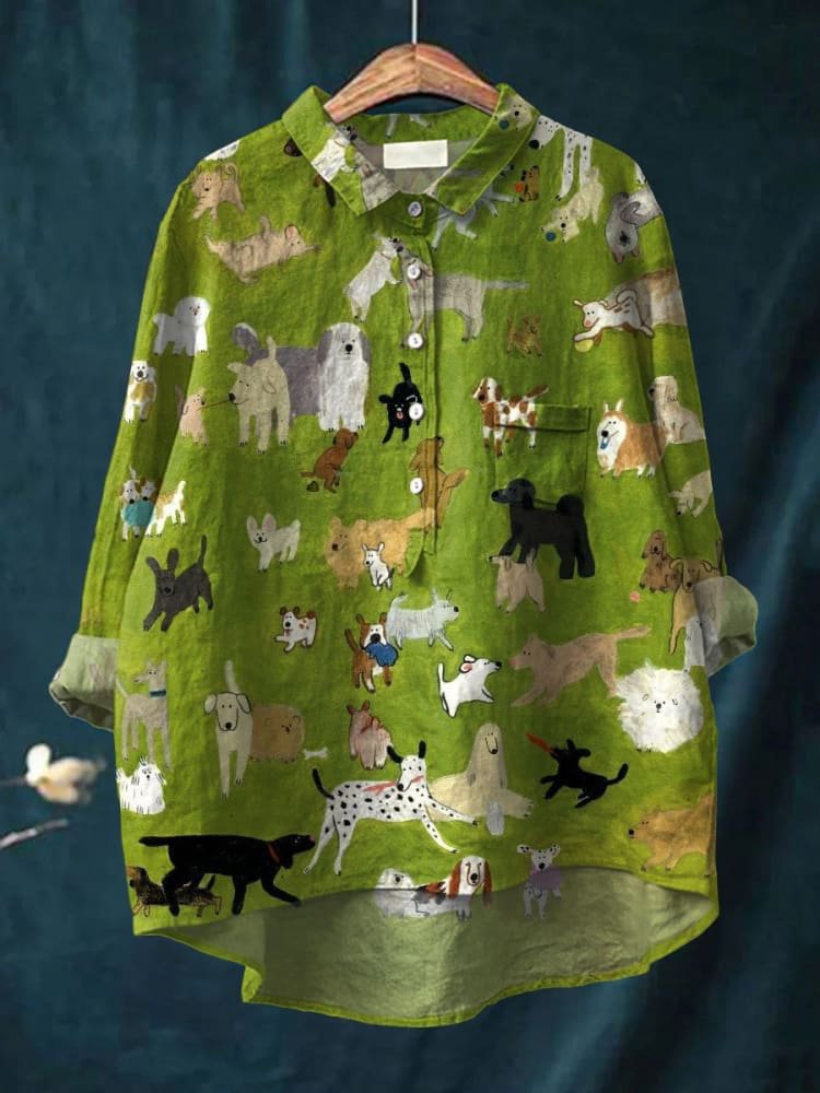 Chloe Stylishes Hunde-Shirt mit Kunst-Print