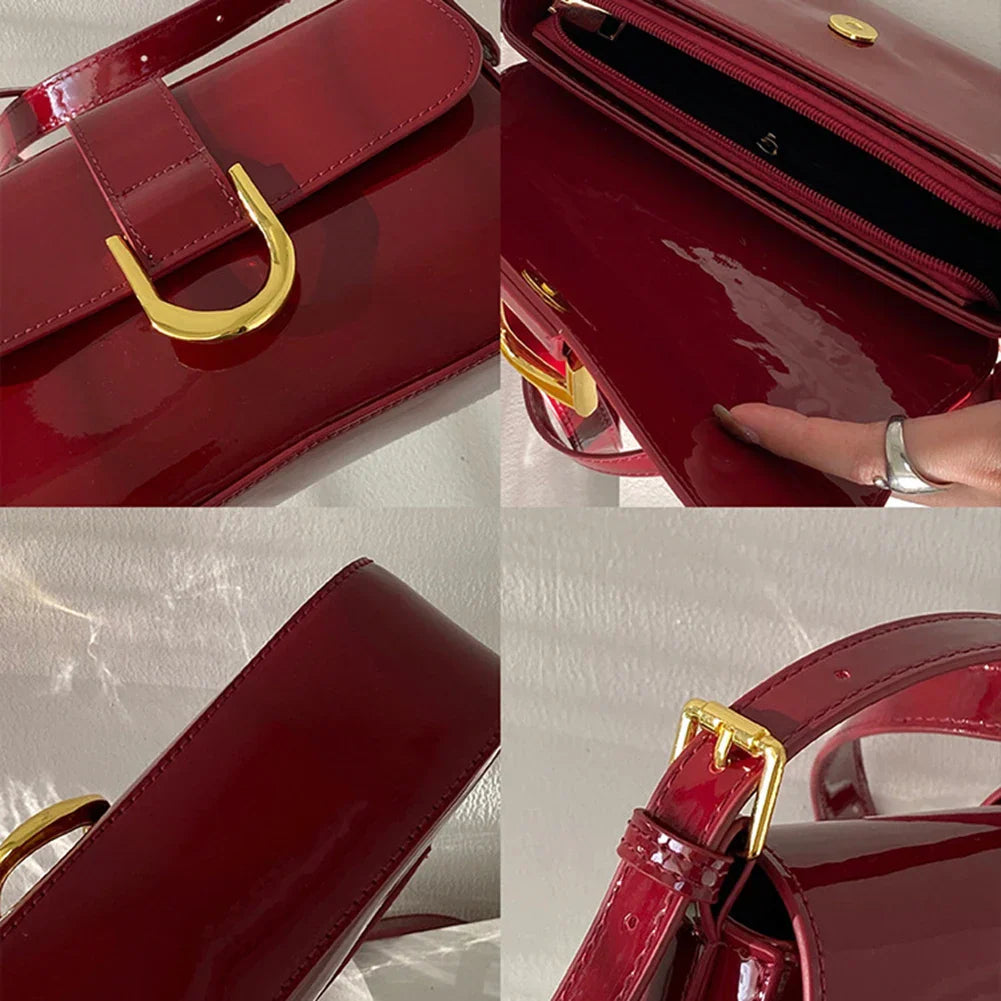 MIA |  Retro Lackleder Umhängetasche