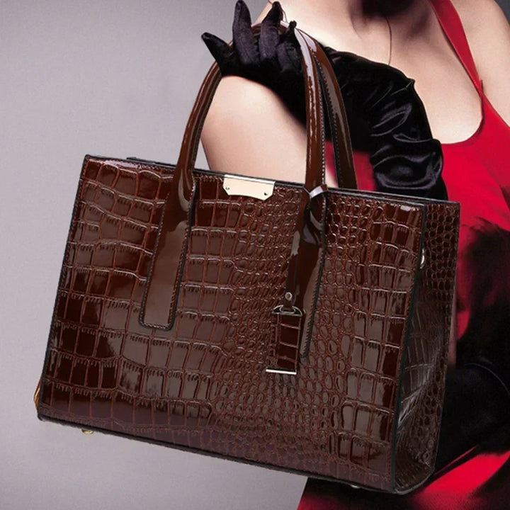 CROCODILE |  Trendige Designer Kroko Handtasche