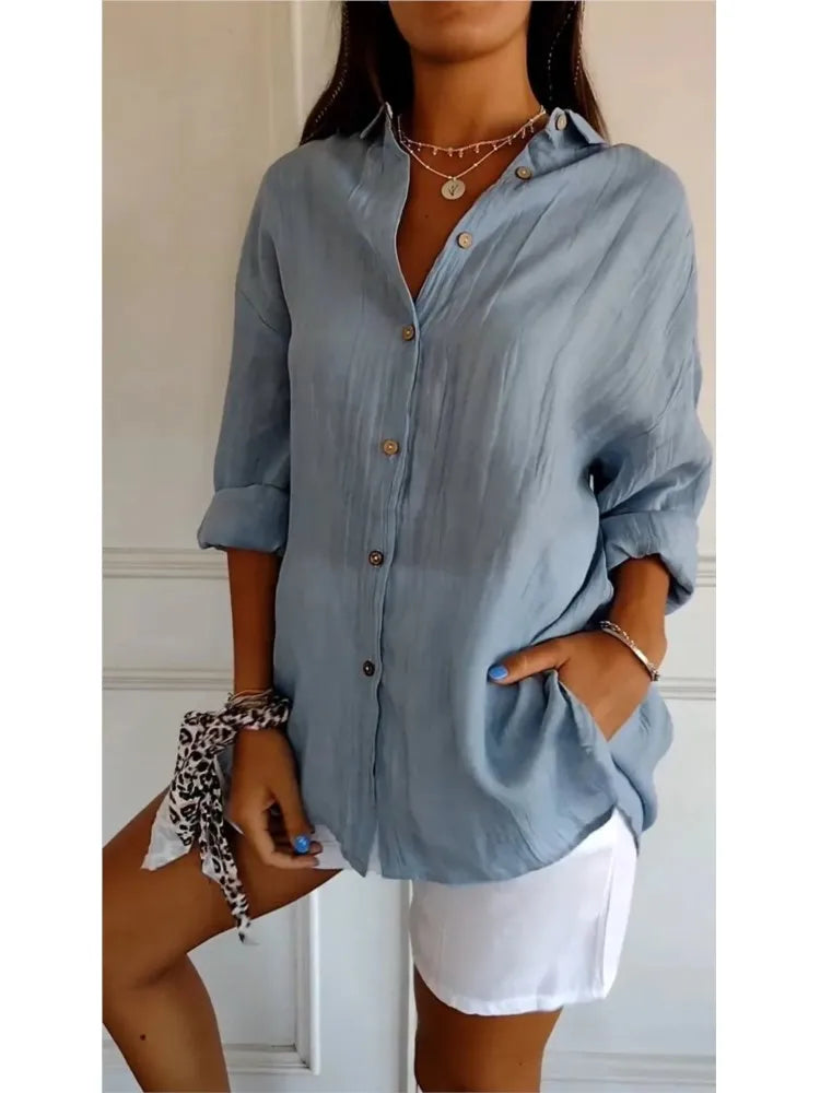 Yvonne – Leichte Damenbluse aus Baumwolle für stilvolle Looks bei jedem Wetter