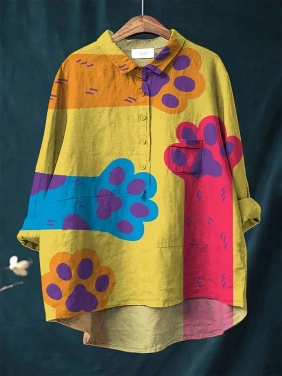 Thalia Künstlerisches T-Shirt mit Katzen-Print