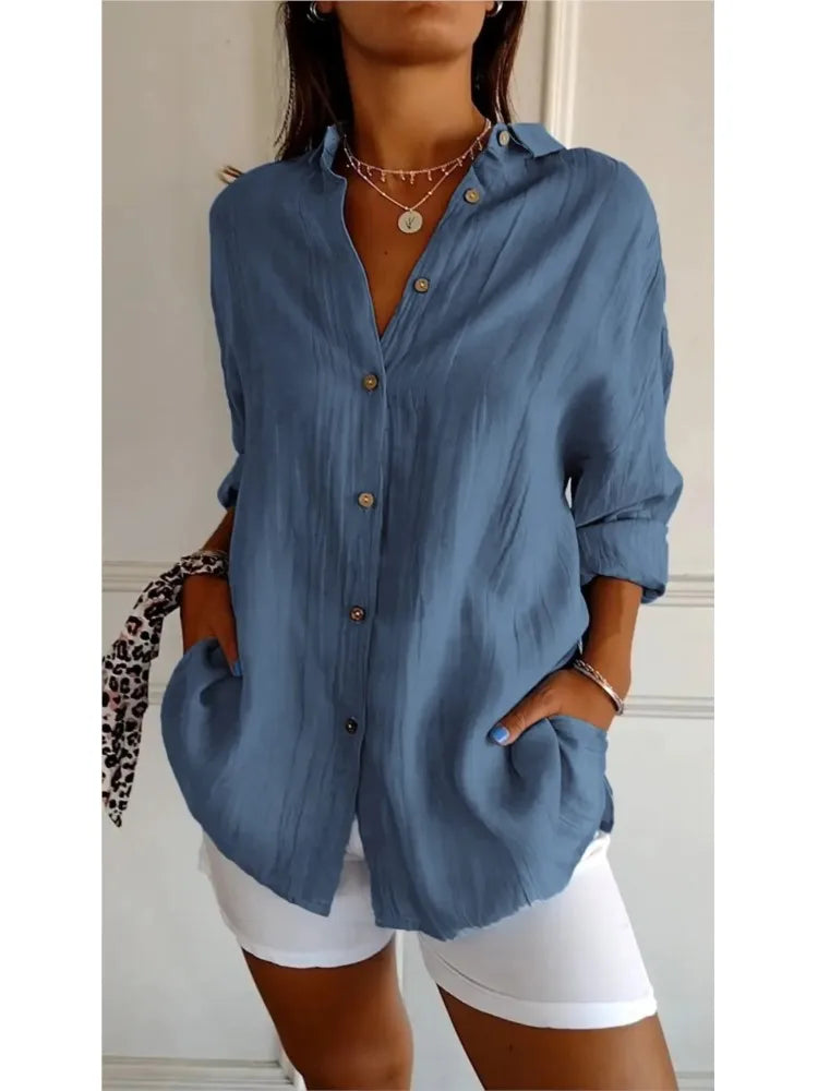 Yvonne – Leichte Damenbluse aus Baumwolle für stilvolle Looks bei jedem Wetter