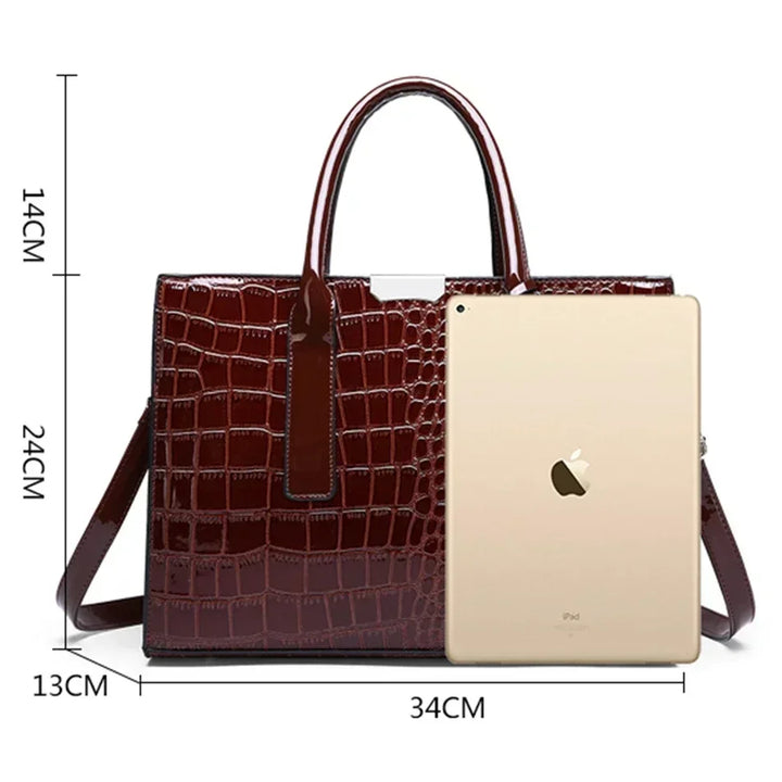 CROCODILE |  Trendige Designer Kroko Handtasche
