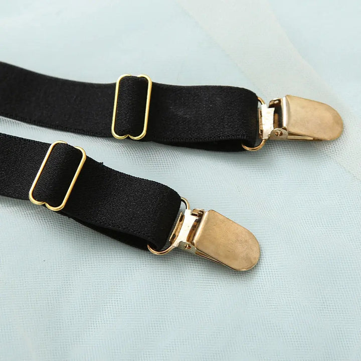 Aubrey Dessous-Body in Schwarz mit Karo-Muster und Spitzen-Details