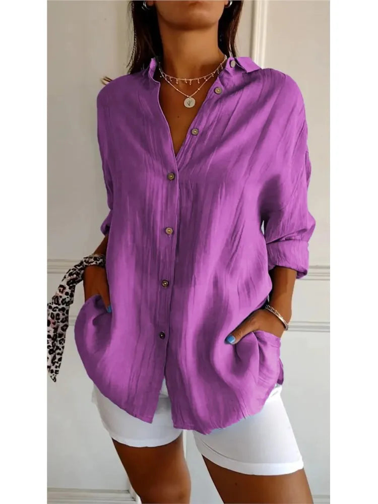 Yvonne – Leichte Damenbluse aus Baumwolle für stilvolle Looks bei jedem Wetter