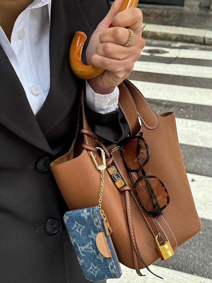 Evie |  Stilvolle Premium Leder Bucket Bag