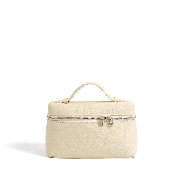 LP 19 Lunchbox-Handtasche aus genarbtem Narbenleder mit Riemen