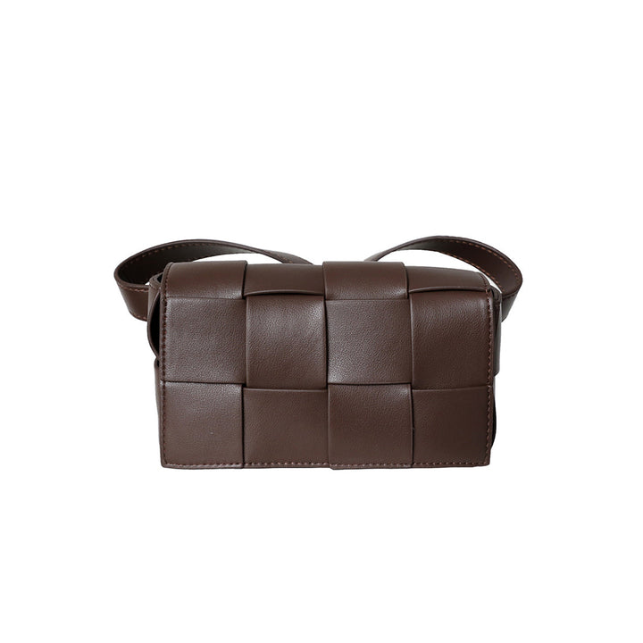 Intrecciato Candy Umhängetasche aus geflochtenem Leder mit breitem Riemen