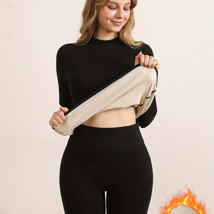 Thermisches Unterwäsche Set mit Fleece Futter für Frauen