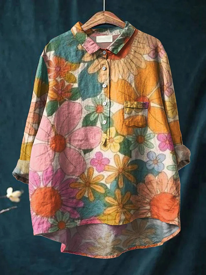 Layla  Künstlerisches T-Shirt mit Blumenmotiv