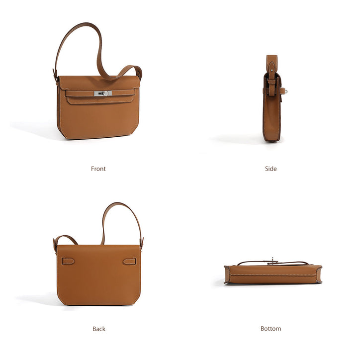 Kelly Depeches Pouch aus Leder mit Drehverschluss und zwei abnehmbaren Riemen