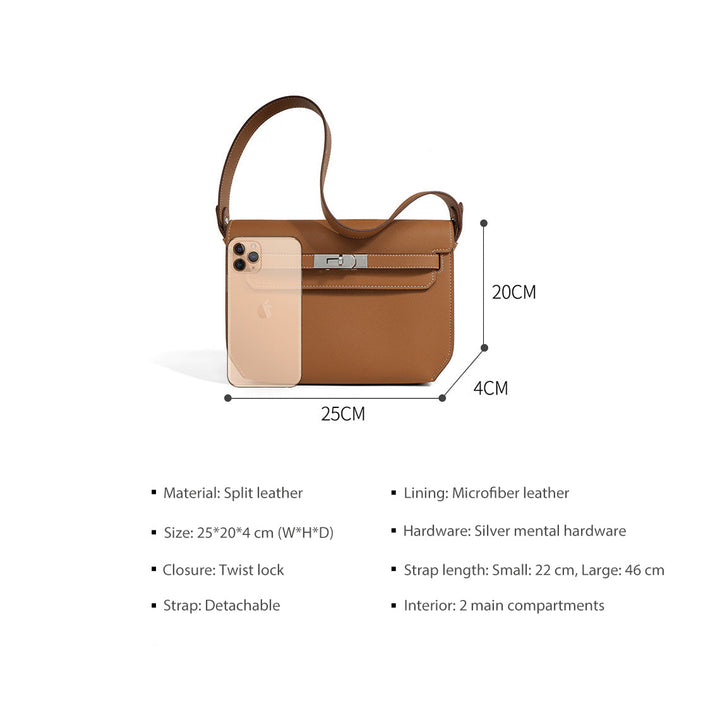 Kelly Depeches Pouch aus Leder mit Drehverschluss und zwei abnehmbaren Riemen