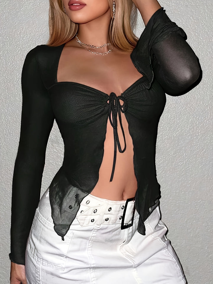 Sexy Knot-Top mit Kimonoärmeln