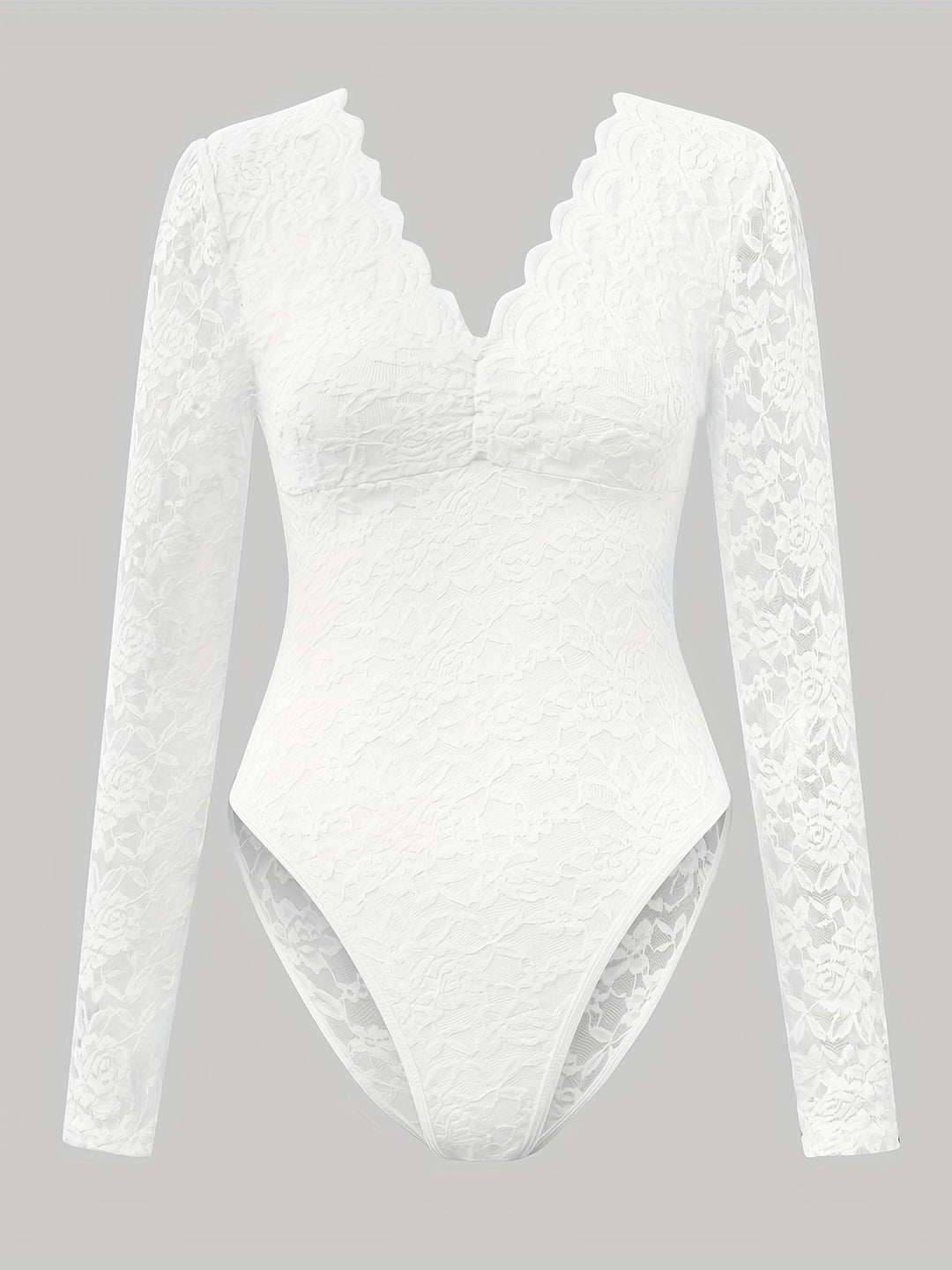 Eleganter Burgunderroter Spitzen Bodysuit