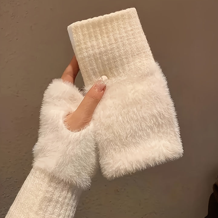 Elsa Weiche, Warme Fingerlose Handschuhe – Stylischer Winterstrick für kalte Tage