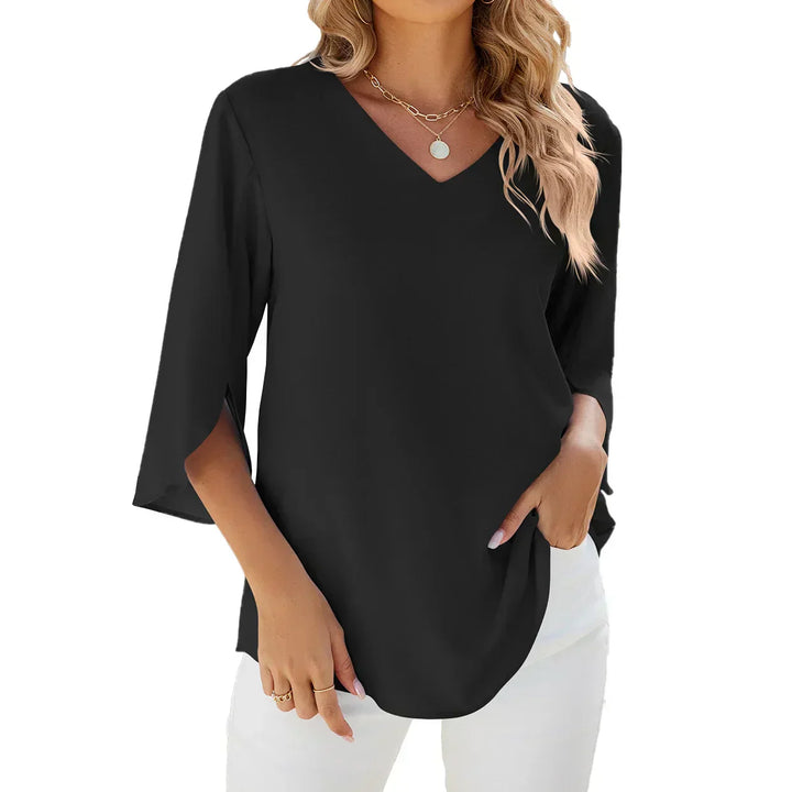 Helene Bluse mit V-Ausschnitt – Eleganz und Komfort für jeden Tag