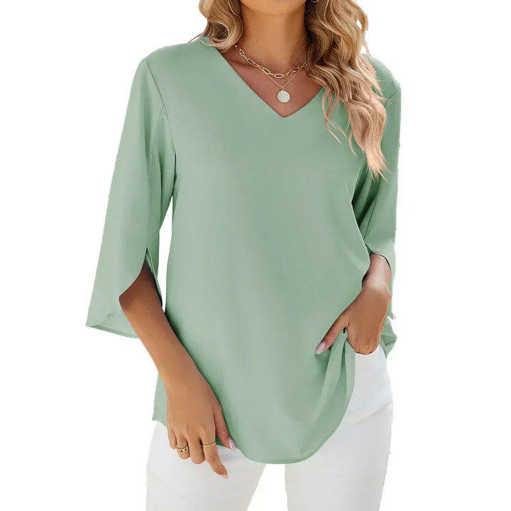 Helene Bluse mit V-Ausschnitt – Eleganz und Komfort für jeden Tag