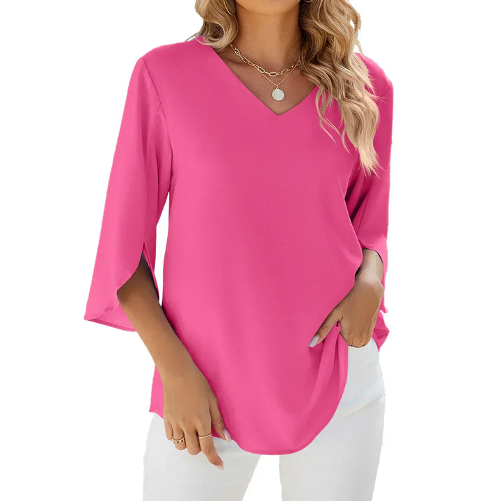Helene Bluse mit V-Ausschnitt – Eleganz und Komfort für jeden Tag