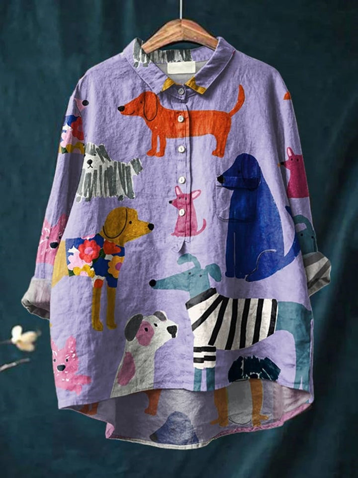 Chloe Stylishes Hunde-Shirt mit Kunst-Print