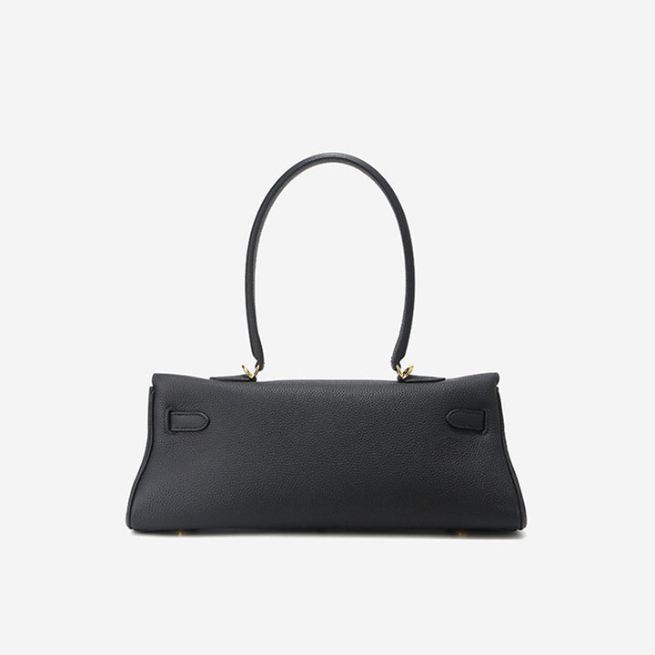 Kelli Schultertasche aus Narbenleder mit goldenen Beschlägen