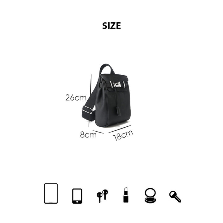New Kelli Gürteltasche aus Narbenleder mit silbernem Drehverschluss
