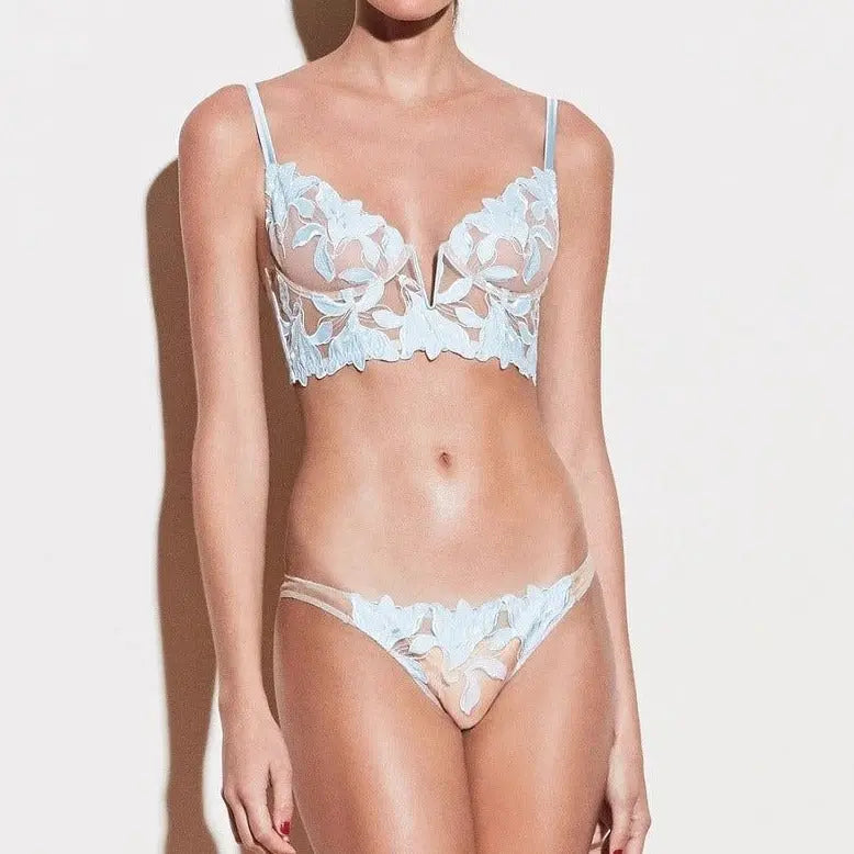 Feminines Dessous-Set Eleonore aus zarter Spitze mit BH und Slip