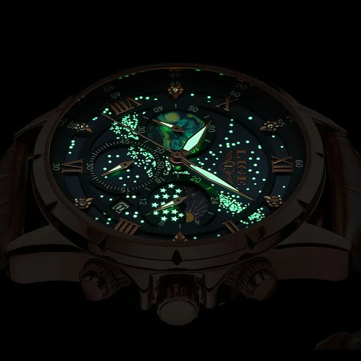 Elegante Mondphasenuhr für Herren – Klassisches Design & edle Mondphasenanzeige